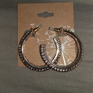 Rose Gold diamond hoops